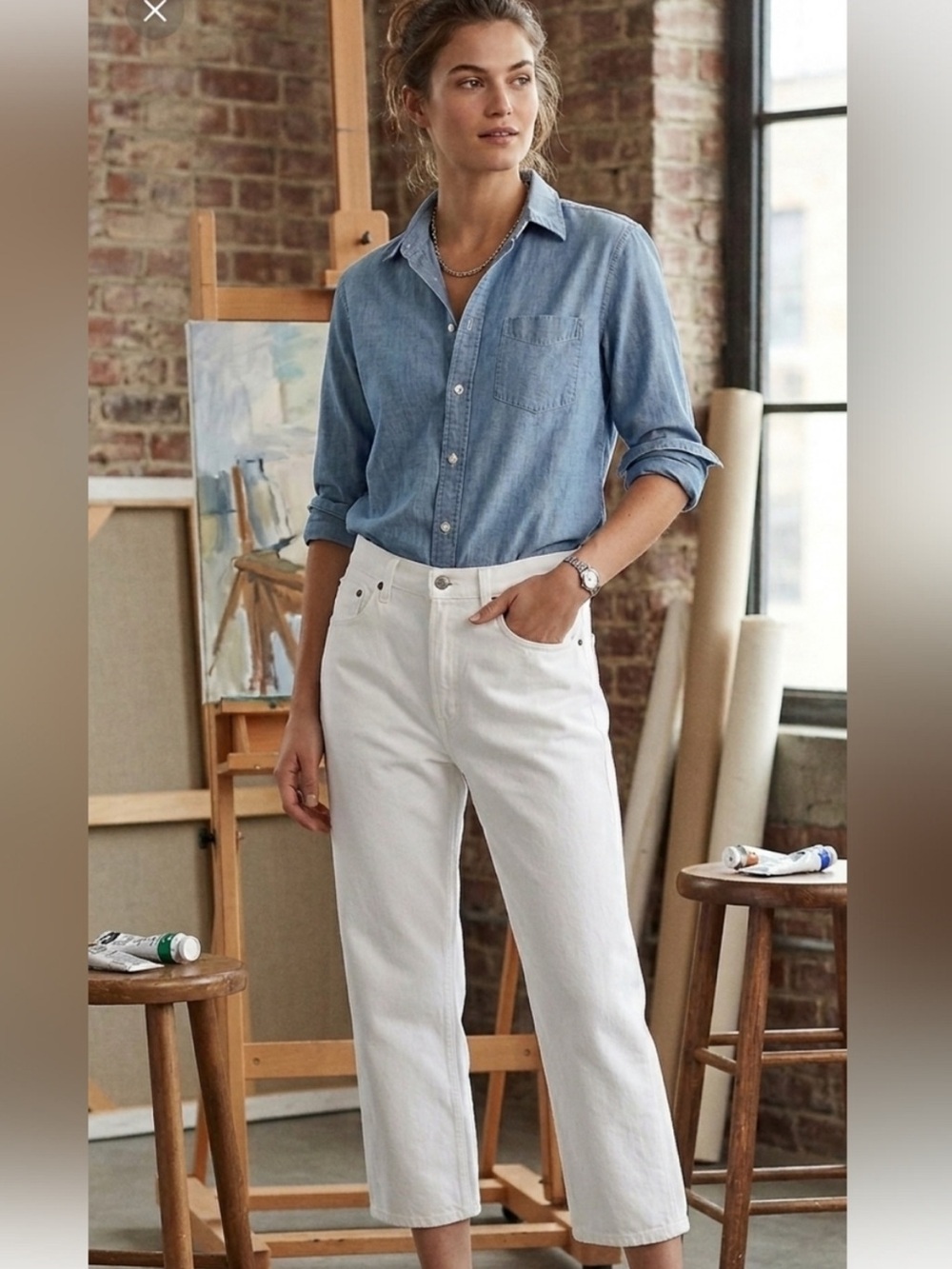 Polo by Ralph Lauren White Ankle-Length Straight Jeans